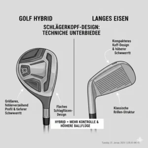 Der technologische Design-Unterschied beim golf hybrid statt eisen.