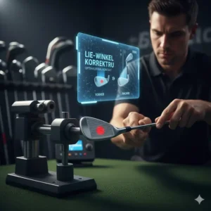 Korrektur des Lie-Winkels im Rahmen der professionellen Golf Schläger Anpassung Fitting.