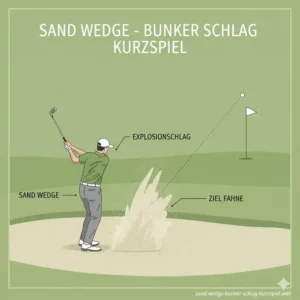 Ein Sand Wedge aus dem golf wedge set kurzspiel beim Schlag aus dem Bunker.
