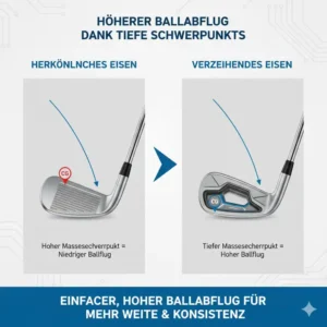 High launch trajectory achieved with a golf eisen set verzeihend.