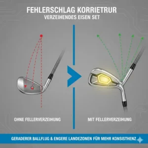 Stability during off-center hits with a golf eisen set verzeihend.