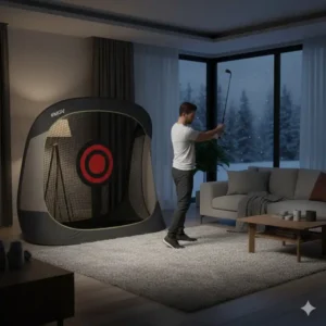 Ein kompaktes tragbares golf zelt training für die Nutzung im Innenraum.