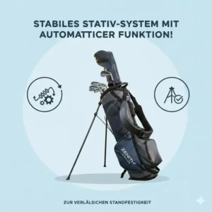 Das stabile Stativ-System der golf tasche stand bag leicht für sicheren Stand.