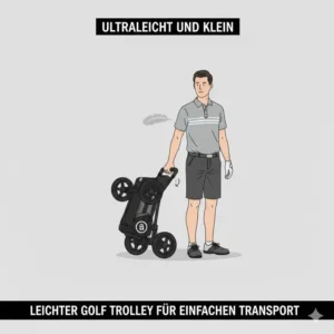 Das geringe Gewicht macht diesen golf trolley zusammenklappbar klein besonders transportabel.