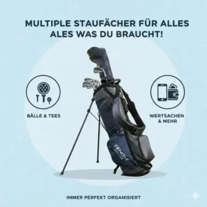 Viele nützliche Staufächer in der golf tasche stand bag leicht für Bälle und Zubehör.