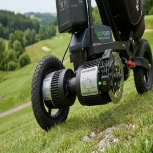Kraftvoller Doppelmotor-Antrieb am golf trolley für hügeliges gelände für unebenes Terrain.