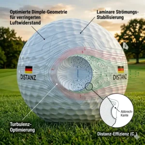 Aerodynamik-Grafik der Dimples für einen golf ball für hohe distanz.