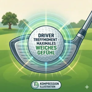 Treffmoment eines Schlägers mit einem golf ball weich gefühl zur Visualisierung.