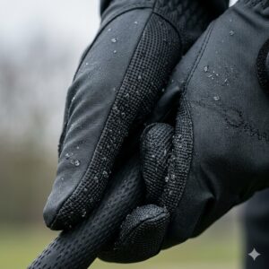 Wassertropfen perlen hiệu quả von der Oberfläche der golf handschuhe regenfest ab.