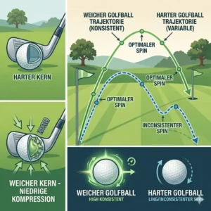 Optimale Flugbahn und Spin-Rate für einen golf ball weich gefühl.