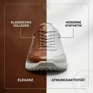Klassisches Design und hochwertiges Leder für golf schuhe spikelos herren.