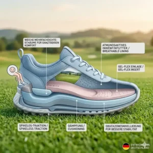 Die ergonomische Innensohle der golf schuhe spikelos damen bietet maximalen Tragekomfort.