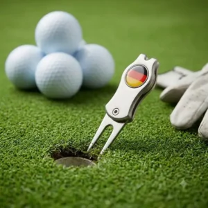 A dedicated illustration showing the pitch fork from the golf zubehör set anfänger.