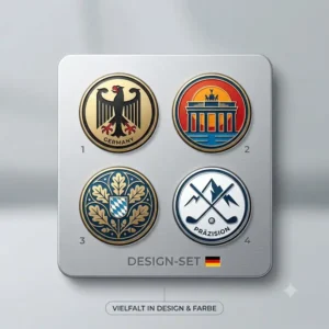 Verschiedene Designs und Farben für golf marker magnetisch im Set präsentiert.