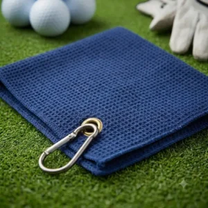 A durable microfiber towel, part of the golf zubehör set anfänger.