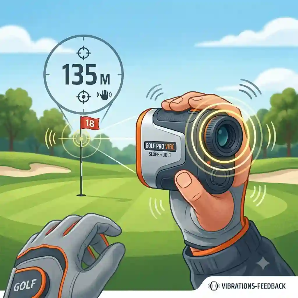 A professional golf laser mit vibration featured image showing the device on a course.