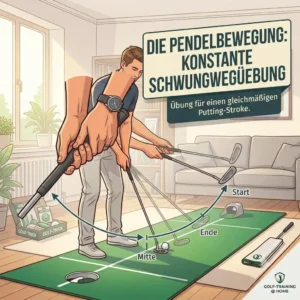 Visualizing the pendulum motion needed for successful golf putting training zuhause.