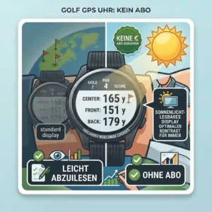 Demonstrating the sunlight-readable display of a golf gps uhr ohne abo in bright outdoor conditions