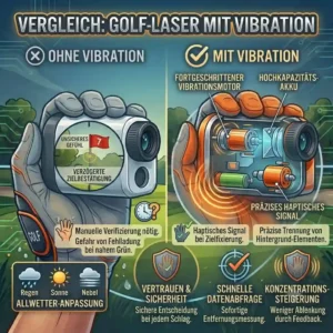 An infographic comparing the benefits of the golf laser mit vibration.
